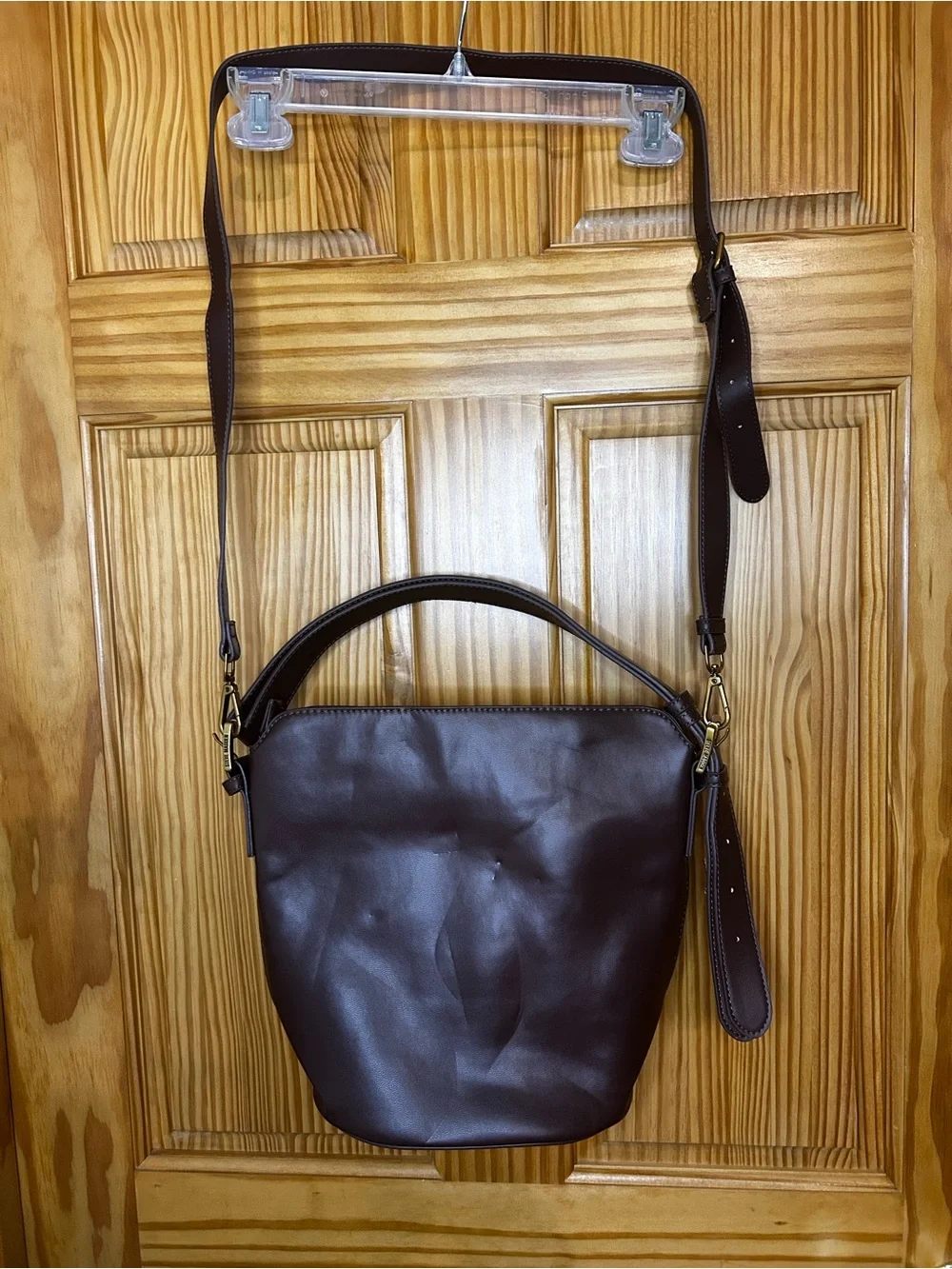 Steve Madden Two-Tone Tan & Dark Brown Suede Messenger Bag